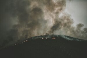 wildfire burning on a hillside