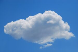 white cloud on bright blue sky 