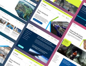 reel of images showing the new Hexagon website